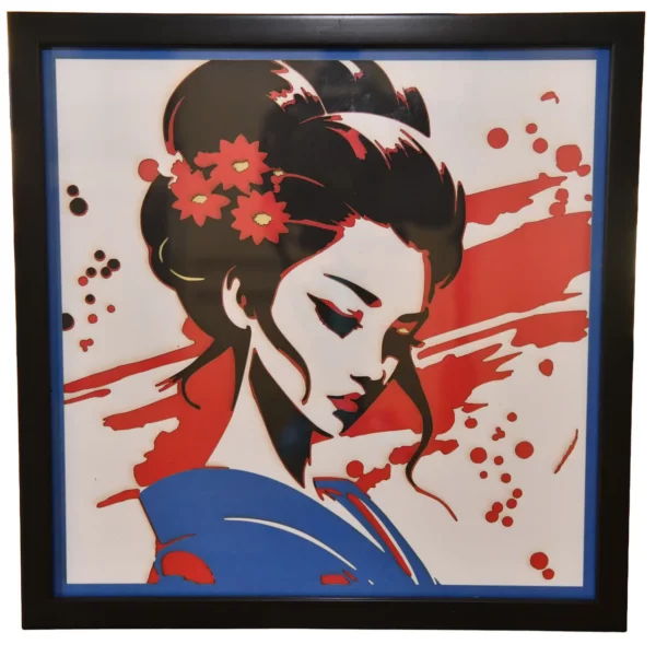 Geisha aux fleurs rouges