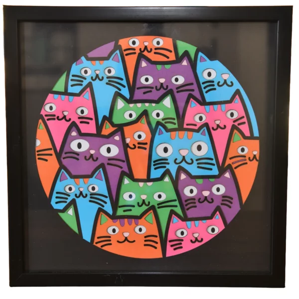 multicouches-papier-groupe-chats.jpg Chats multicolores