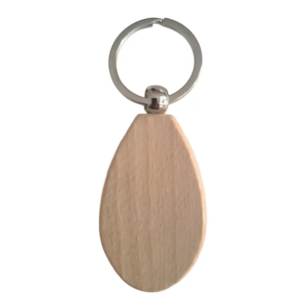 Porte‑clé goutte en bois clair – Personnalisable en ligne