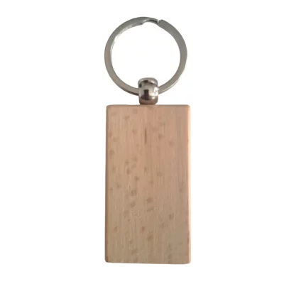 Porte‑clé rectangle long en bois clair – Personnalisable en ligne