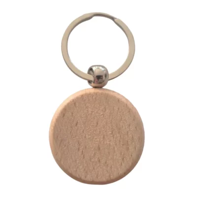 Porte‑clé rond en bois clair – Personnalisable en ligne